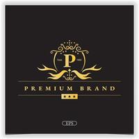 lettre p logo doré modèle élégant premium vecteur eps 10
