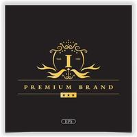 lettre i logo doré modèle élégant premium vecteur eps 10