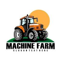 vecteur de conception d'icône de logo de ferme de machine