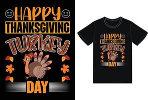 conception de t-shirt joyeux jour de la dinde de thanksgiving vecteur