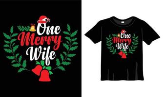 un modèle de conception de t-shirt de noël joyeux femme pour la célébration de noël. bon pour les cartes de vœux, les t-shirts, les tasses et les cadeaux. pour hommes, femmes et vêtements pour bébés vecteur