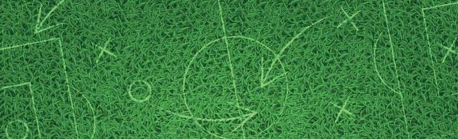 Gazon de football herbe réaliste fond vert panoramique avec marquages - vecteur