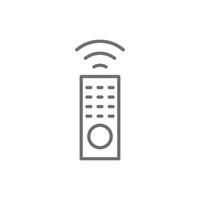 eps10 vecteur gris télécommande tv ligne art icône isolé sur fond blanc. symbole de contour de télécommande de télévision dans un style moderne simple et plat pour la conception de votre site Web, votre logo et votre application mobile