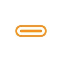 eps10 vecteur orange connecteur de port usb de type c icône abstraite isolée sur fond blanc. symbole de câble de charge de type c dans un style moderne et plat simple pour la conception, le logo et l'application mobile de votre site Web