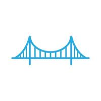 eps10 vecteur bleu golden gate bridge ligne icône d'art isolé sur fond blanc. symbole de contour de pont suspendu dans un style moderne simple et plat pour la conception de votre site Web, votre logo et votre application mobile