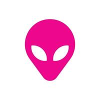 eps10 vecteur rose alien extraterrestre face ou tête icône d'art solide isolé sur fond blanc. symbole extraterrestre dans un style moderne et plat simple pour la conception de votre site Web, votre logo et votre application mobile