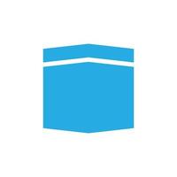 eps10 vecteur bleu kaaba à la mecque ou hajj icône isolé sur fond blanc. symbole kabah de voyage et de destination dans un style moderne simple et plat pour la conception, le logo et l'application mobile de votre site Web
