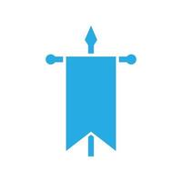 eps10 vecteur bleu bataille drapeau abstrait art solide icône isolé sur fond blanc. symbole de bannière de guerre dans un style moderne et plat simple pour la conception de votre site Web, votre logo et votre application mobile