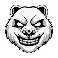 illustration de mascotte de vecteur de panda fort