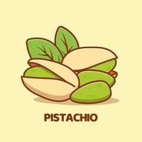 illustration d'icône de vecteur de dessin animé de graines de pistache isolée