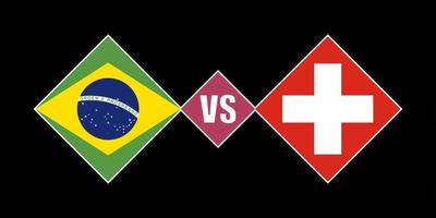 concept de drapeau du brésil contre la suisse. illustration vectorielle. vecteur
