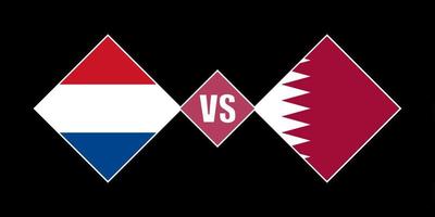 concept de drapeau pays-bas contre qatar. illustration vectorielle. vecteur