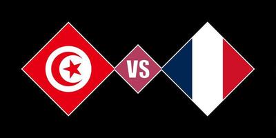 concept de drapeau tunisie vs france. illustration vectorielle. vecteur