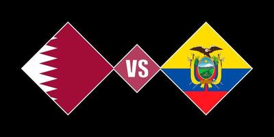 concept de drapeau equateur vs qatar. illustration vectorielle. vecteur