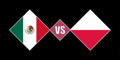 concept de drapeau mexique vs pologne. illustration vectorielle. vecteur