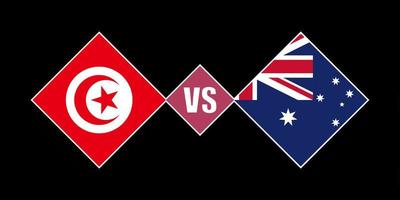 concept de drapeau tunisie vs australie. illustration vectorielle. vecteur