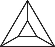 illustration abstraite du logo du triangle pyramidal dans un style branché et minimaliste vecteur