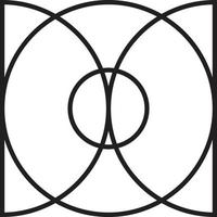 illustration abstraite du logo du cercle superposé dans un style branché et minimaliste vecteur