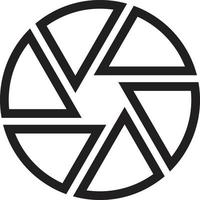illustration abstraite du logo de l'obturateur de la caméra dans un style branché et minimal vecteur
