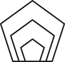 illustration abstraite du logo du pentagone dans un style branché et minimaliste vecteur