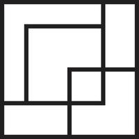 illustration de logo carré abstrait dans un style branché et minimal vecteur