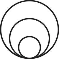 illustration abstraite du logo du cercle superposé dans un style branché et minimaliste vecteur