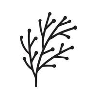 branche avec illustration vectorielle de baies doodle. plante de noël dessinée à la main vecteur