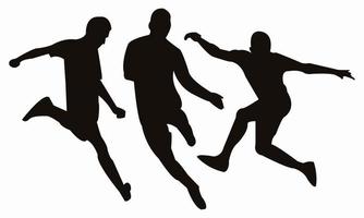 conception de vecteur de silhouettes de joueur de football football masculin