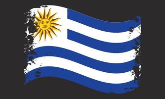 drapeau uruguay pinceau peint à l'aquarelle transparente vecteur