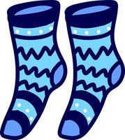 Chaussettes bleues, illustration, vecteur sur fond blanc.