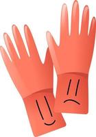 gants de nettoyage rouges, illustration, vecteur sur fond blanc.