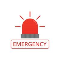 concept de mot d'urgence avec illustration de sirène rouge. vecteur