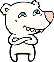 ours polaire de dessin animé de personnage de doodle vecteur