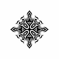 logo de symbole de flamme tribale mandala sur fond blanc. conception de tatouage de décalque de pochoir. illustration vectorielle plane. vecteur