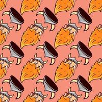 motif viking, motif sans couture sur fond orange. vecteur