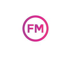 modèle de vecteur de conception de logo fm mf