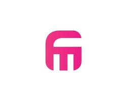 modèle de vecteur de conception de logo fm mf