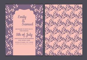 Invitation de mariage Vector floral pourpre