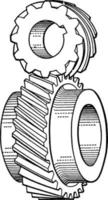 engrenage conique en spirale, illustration vintage. vecteur