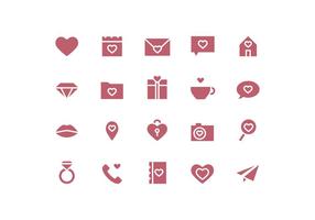 Day Icons Vector Simple Valentine