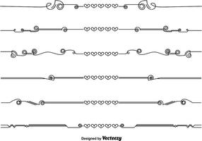 Intercalaires style vecteur ligne avec des coeurs