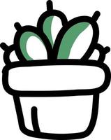 plante de brousse dans un pot, illustration, vecteur sur fond blanc.