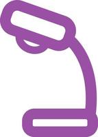 Lampe de table violette, icône illustration, vecteur sur fond blanc