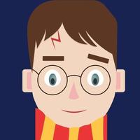 harry potter, illustration, vecteur sur fond blanc.