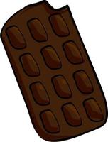 barre de chocolat noir, illustration, vecteur sur fond blanc.