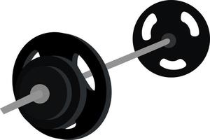 Barbell noir, illustration, vecteur sur fond blanc