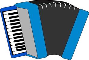 accordéon bleu, illustration, vecteur sur fond blanc.