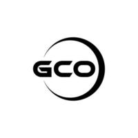 création de logo de lettre gco dans l'illustration. logo vectoriel, dessins de calligraphie pour logo, affiche, invitation, etc. vecteur