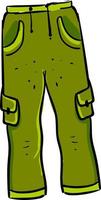 pantalon homme vert, illustration, vecteur sur fond blanc.