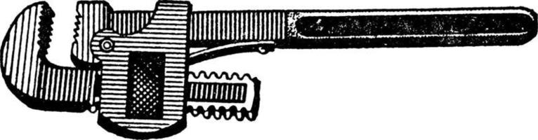 clé à pipe, illustration vintage. vecteur